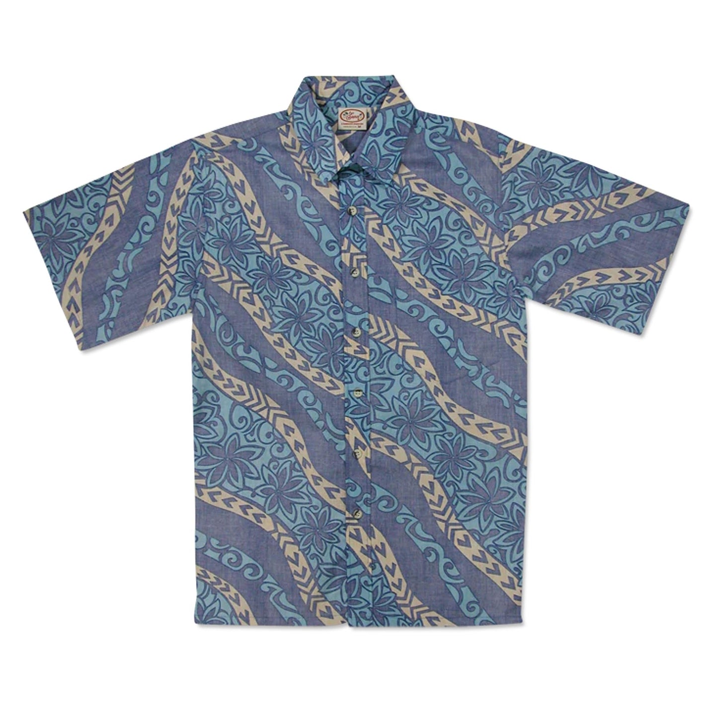 Go Barefoot Floral Wave Men's Aloha Shirt