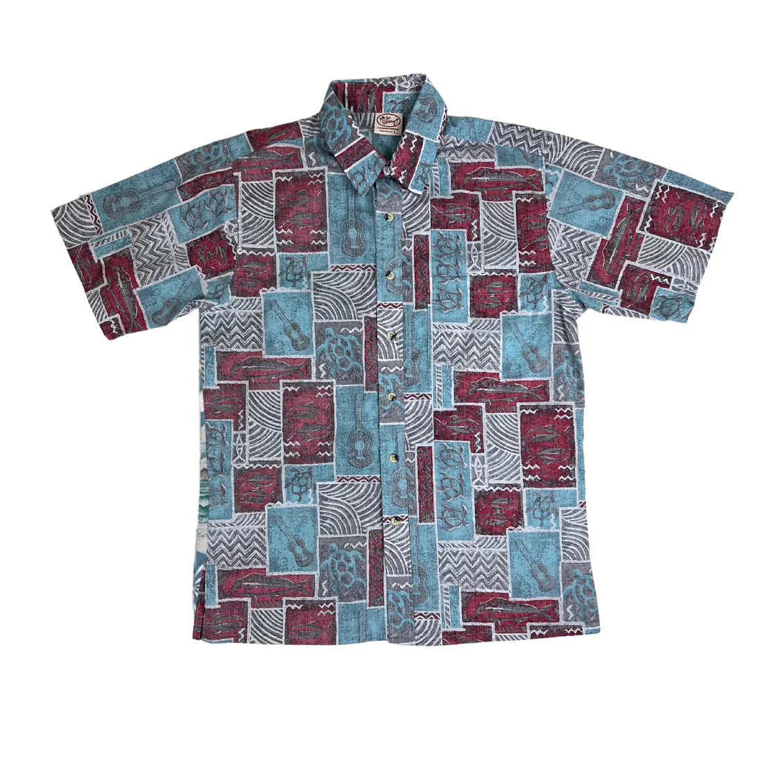 Go Barefoot Ukulele Tapa Men's Aloha Shirt