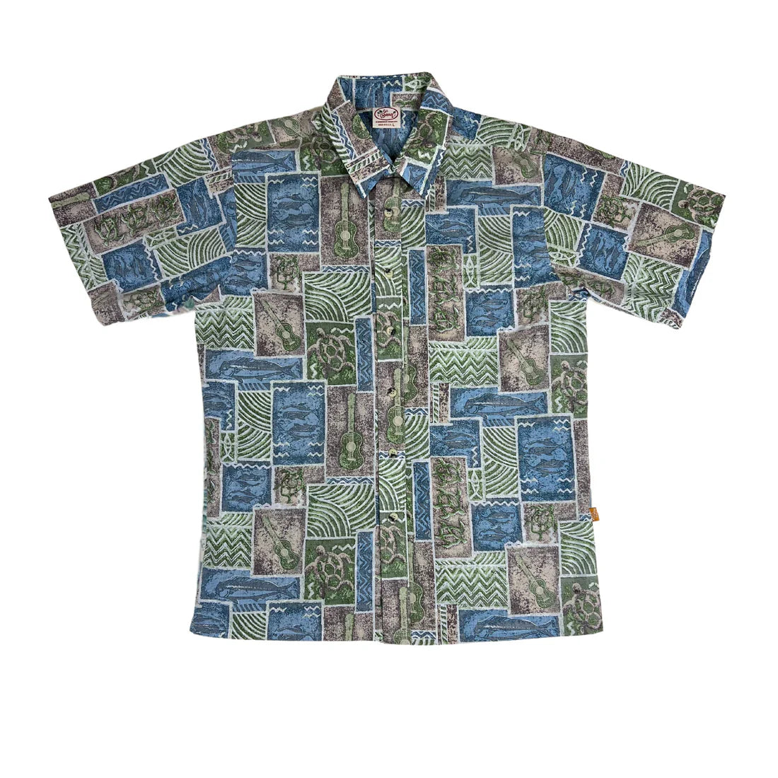 Go Barefoot Ukulele Tapa Men's Aloha Shirt